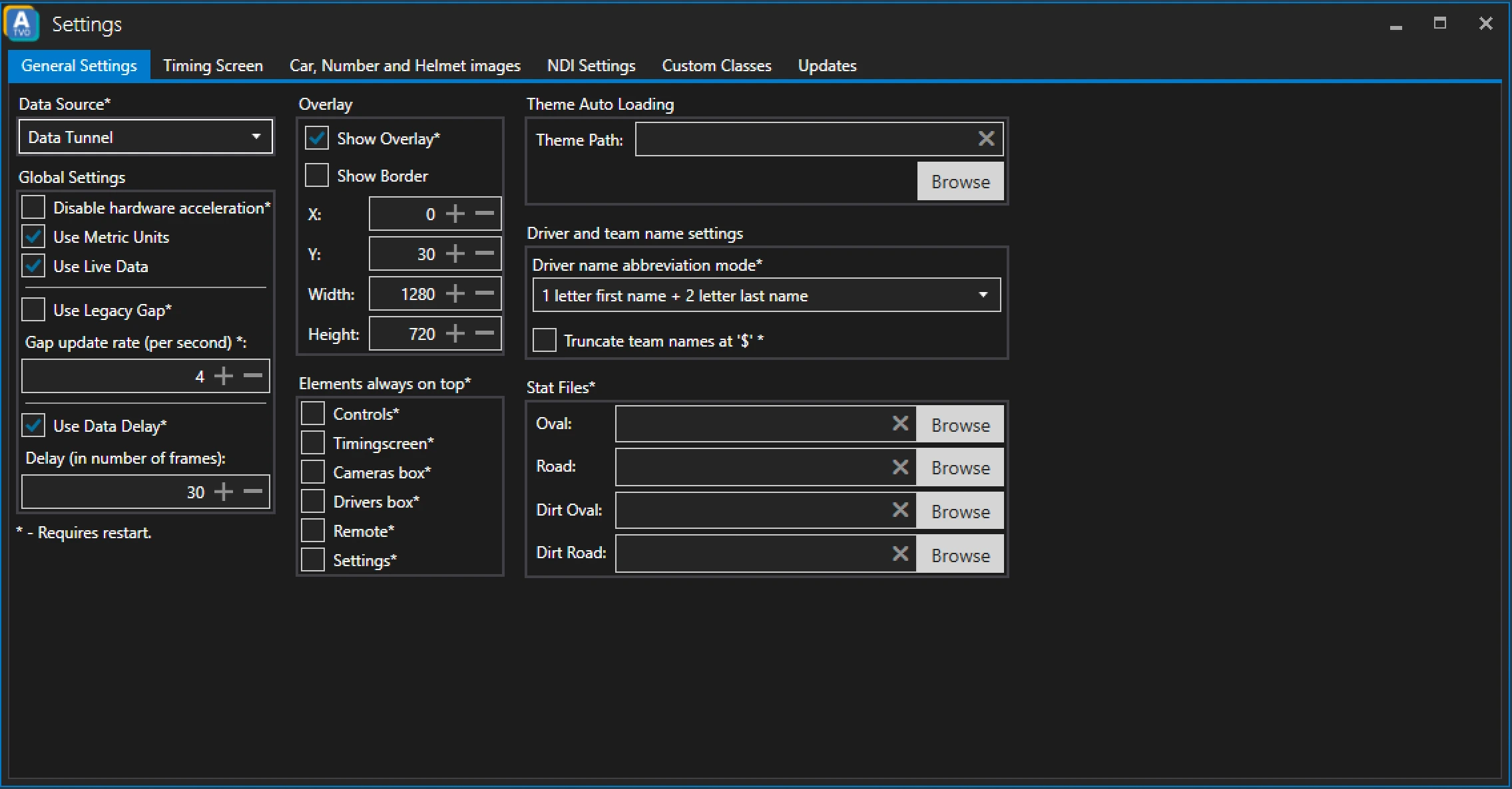 ATVO General Settings