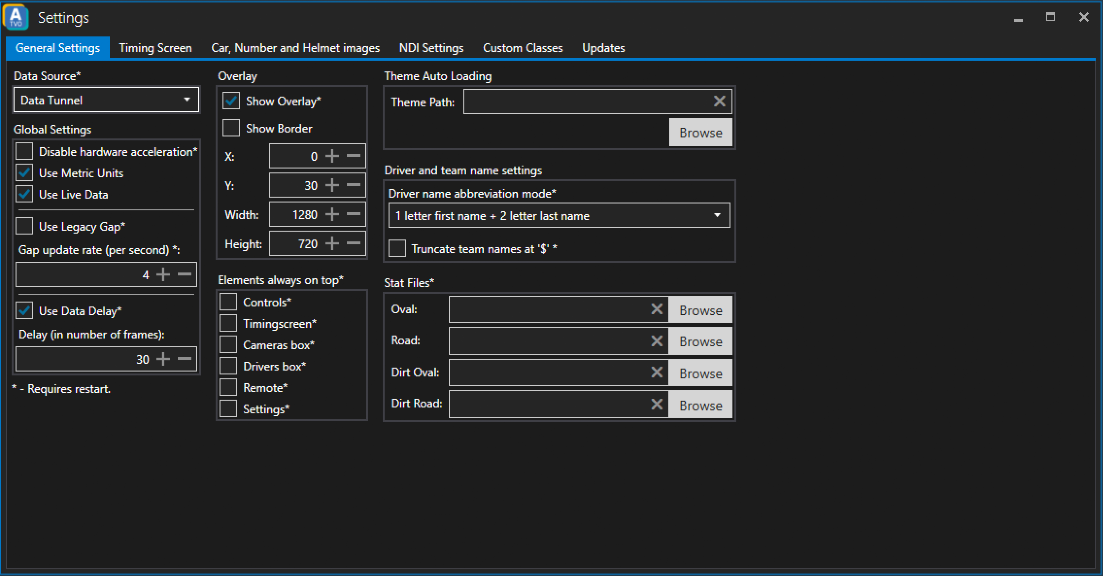 ATVO General Settings