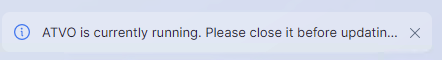 Screenshot: The "Close App to Continue" dialog overlay with the app name, an explanation, and two buttons: "Close App" and "Cancel".