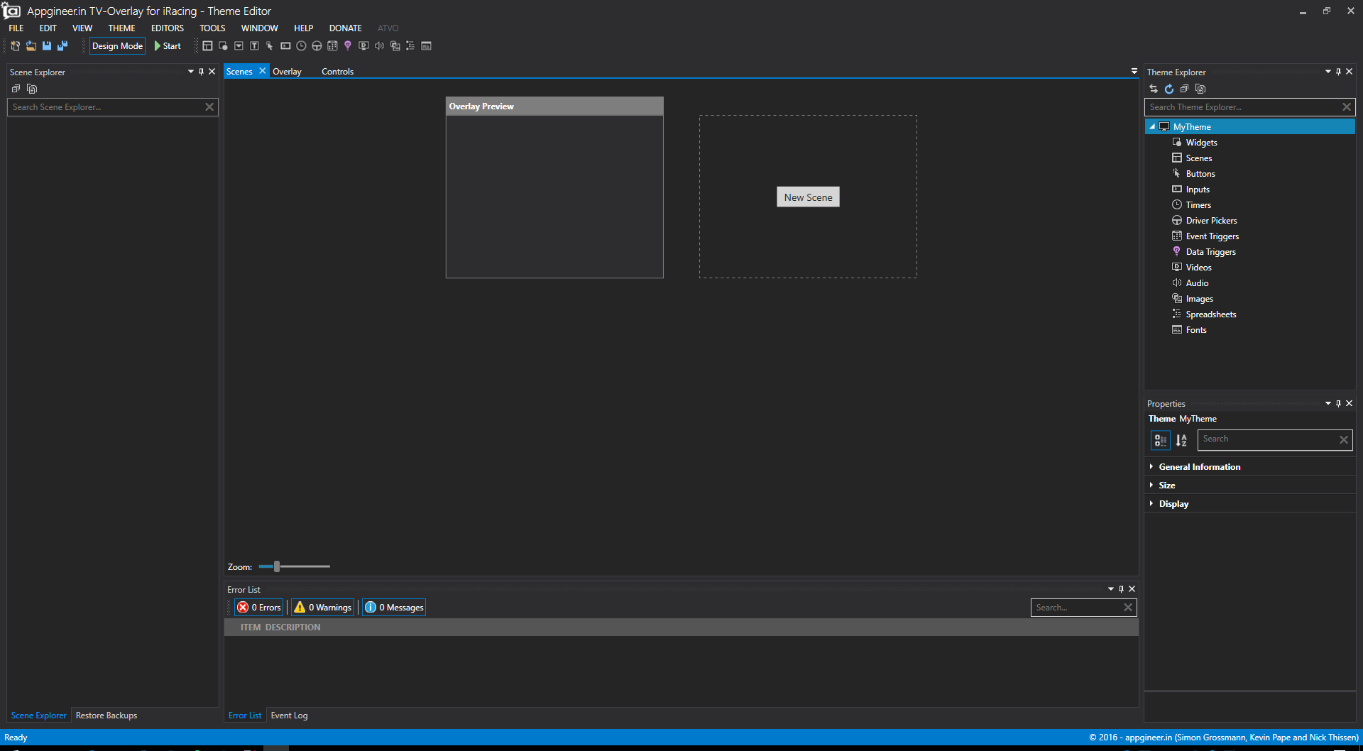 Theme Editor Scenes