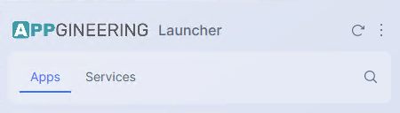 Screenshot: A close-up of the top bar showing the two tabs, the search and refresh icons, and the three-dot settings menu button.